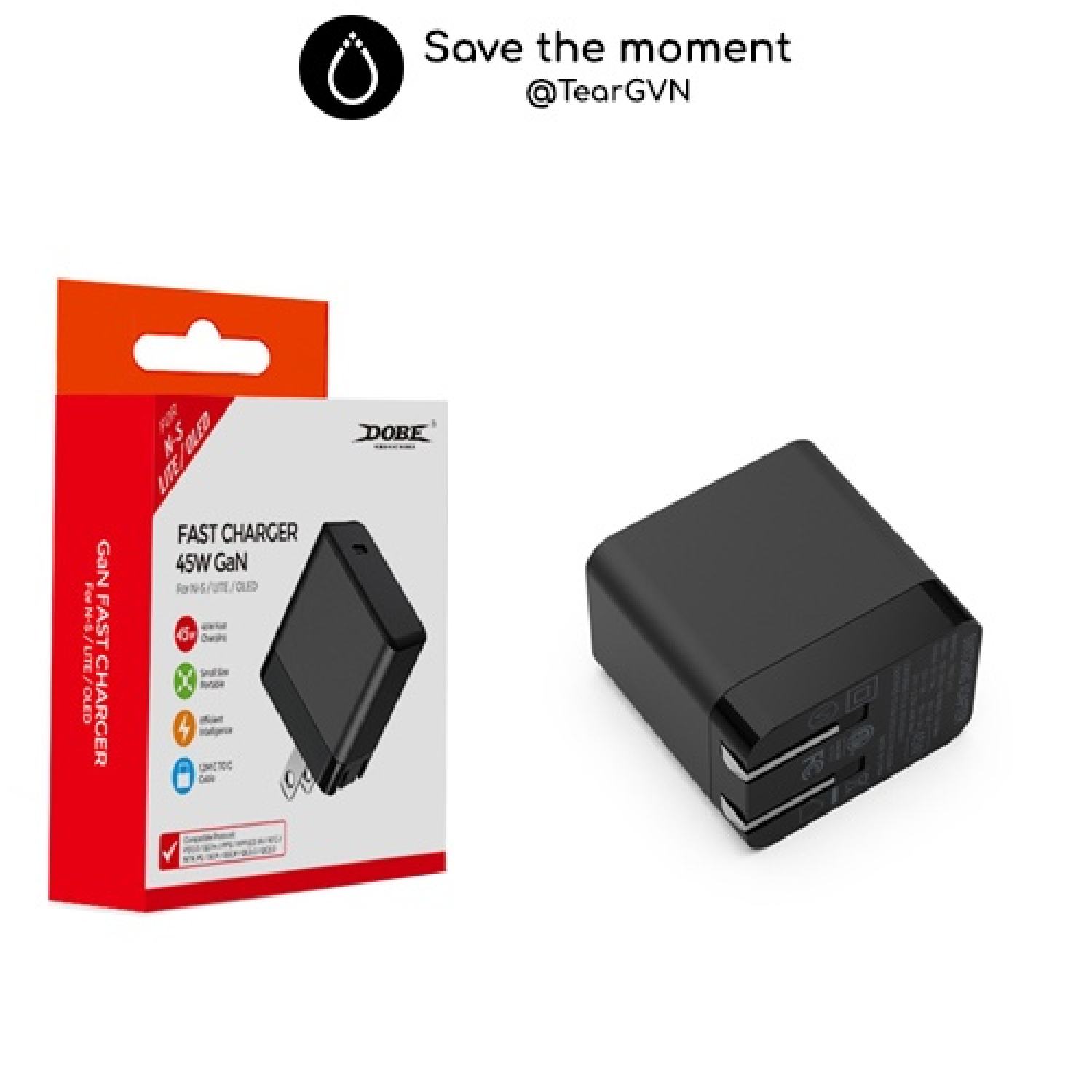 Bộ sạc nhanh GaN 45W và cáp sạc DOBE cho Nintendo Switch Steam Deck Mobile
