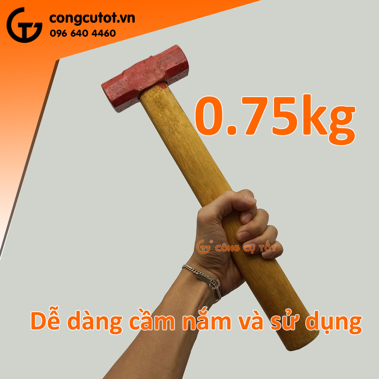 Búa lục giác cán gỗ 0.75kg