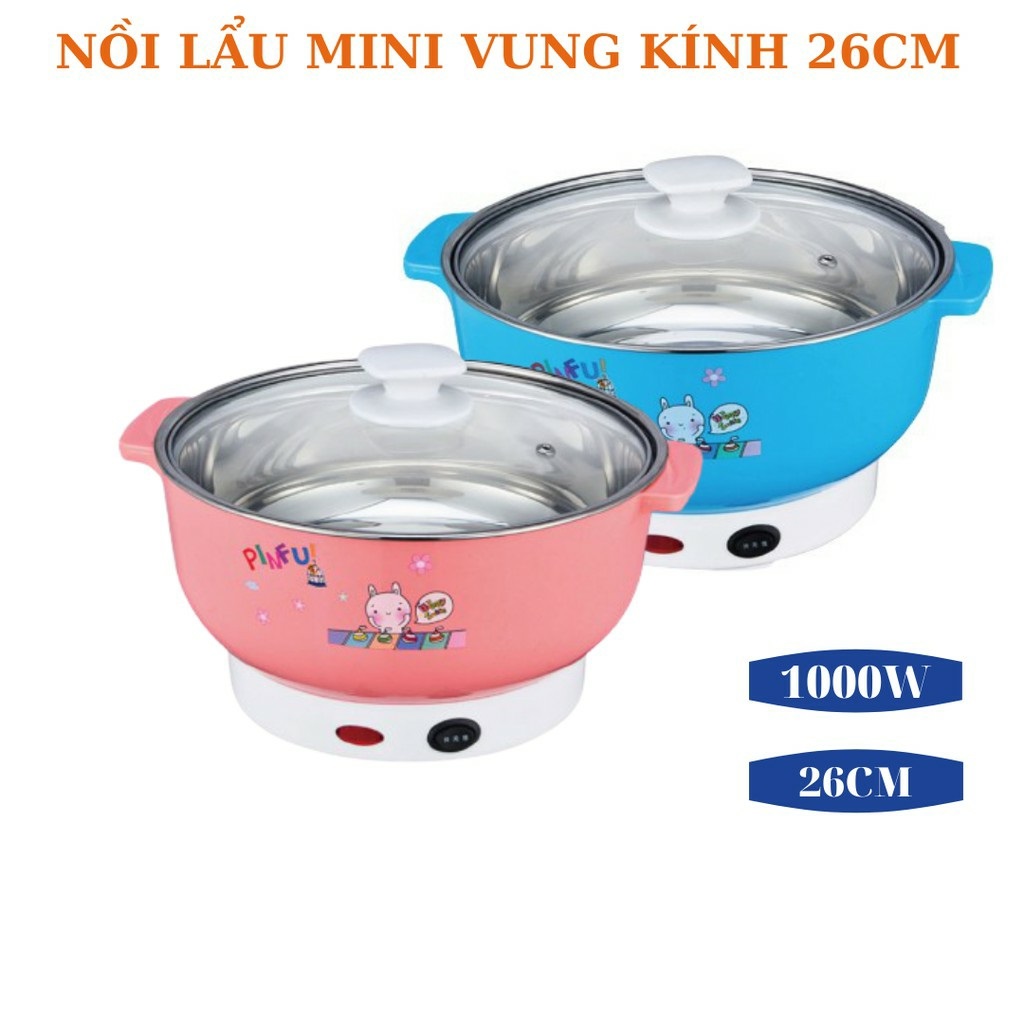 Nồi lẩu điện mini 26cm - nồi điện mini đa năng tiện dụng