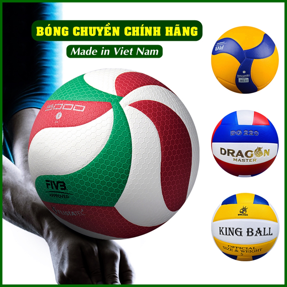 Bóng Chuyền Da Chính Hãng King Ball Động Lực, Banh Bóng Chuyền Thăng Long Thi Đấu Giá Rẻ Cho Trẻ Em Người Lớn Học Sinh Viên Chơi Outdoor & Indoor