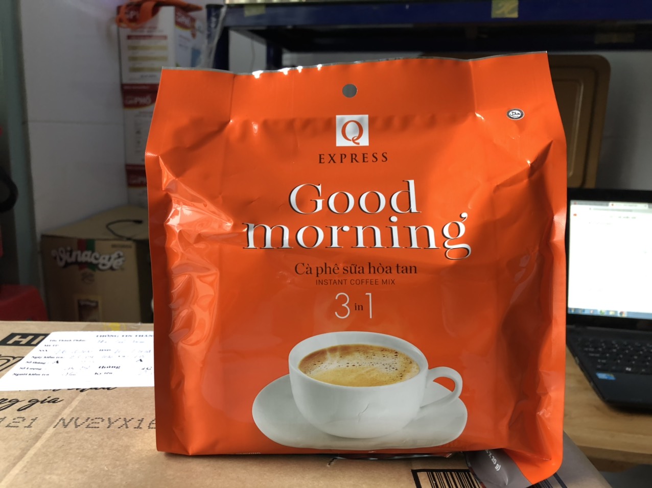 [HCM]Cà phê sữa hòa tan Good Morning Trần Quang 480g (24 gói x 20g)