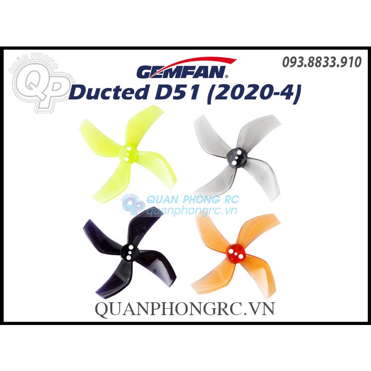 4 Cặp Cánh 4 Lá GEMFAN D51 4 Blades 2020 Cinewhoop Ducted Propellers 8 Cái