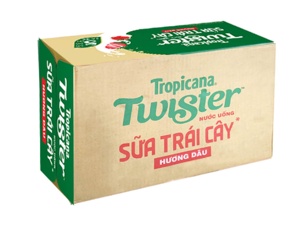 Thùng 24 chai sữa trái cây Twister hương dâu 290ml