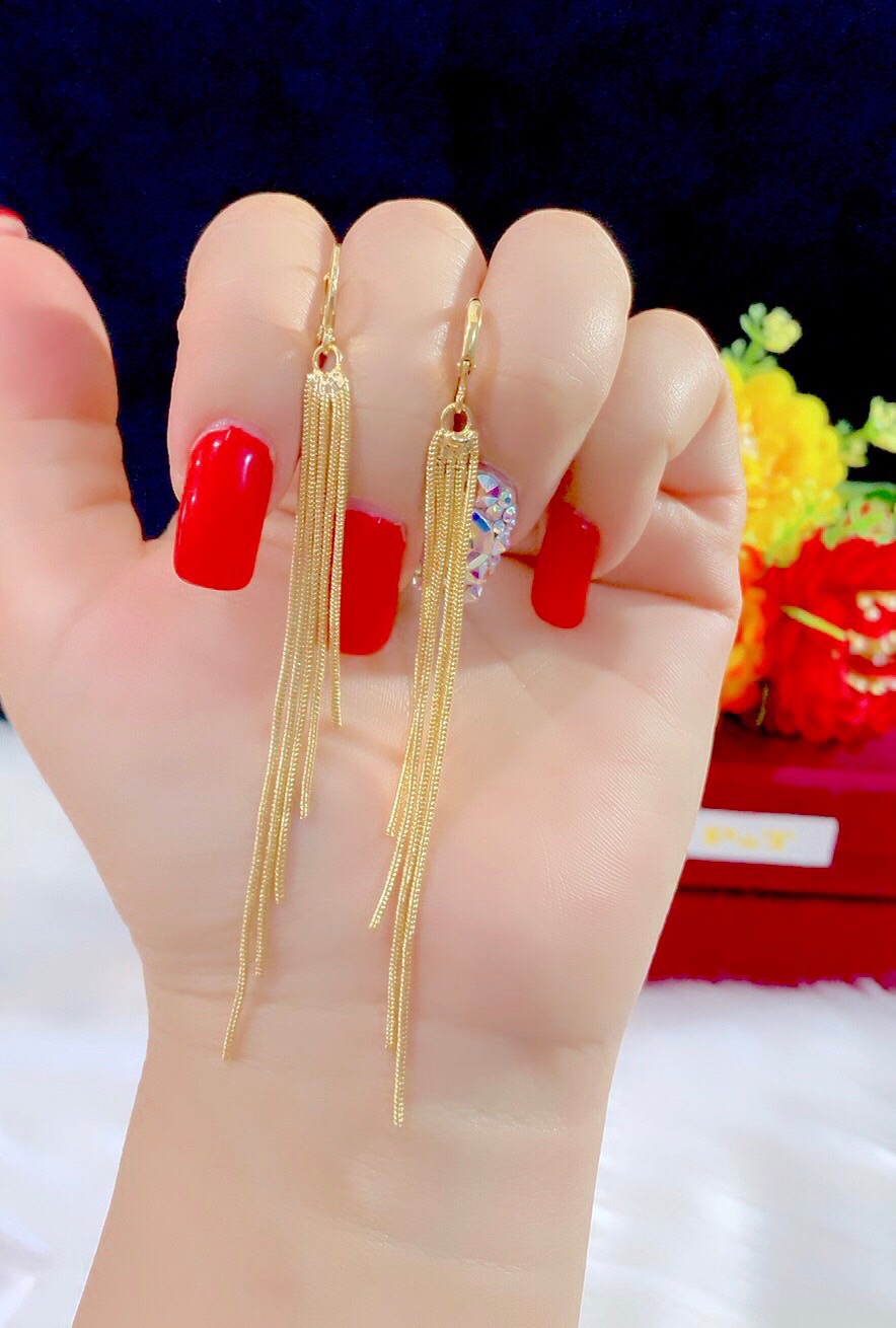 Bông tai kiểu mì mạ vàng 18k mẫu mới cực xinh