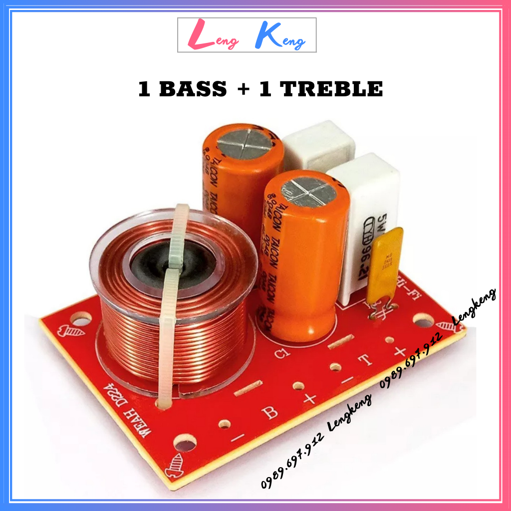 [Giá 1 mạch] Mạch phân tần loa 2 đường tiếng công suất 80w gồm 1 Bass + 1 Treble dùng cho loa nhỏ | Phân tần 2 đường tiếng WEAH D224