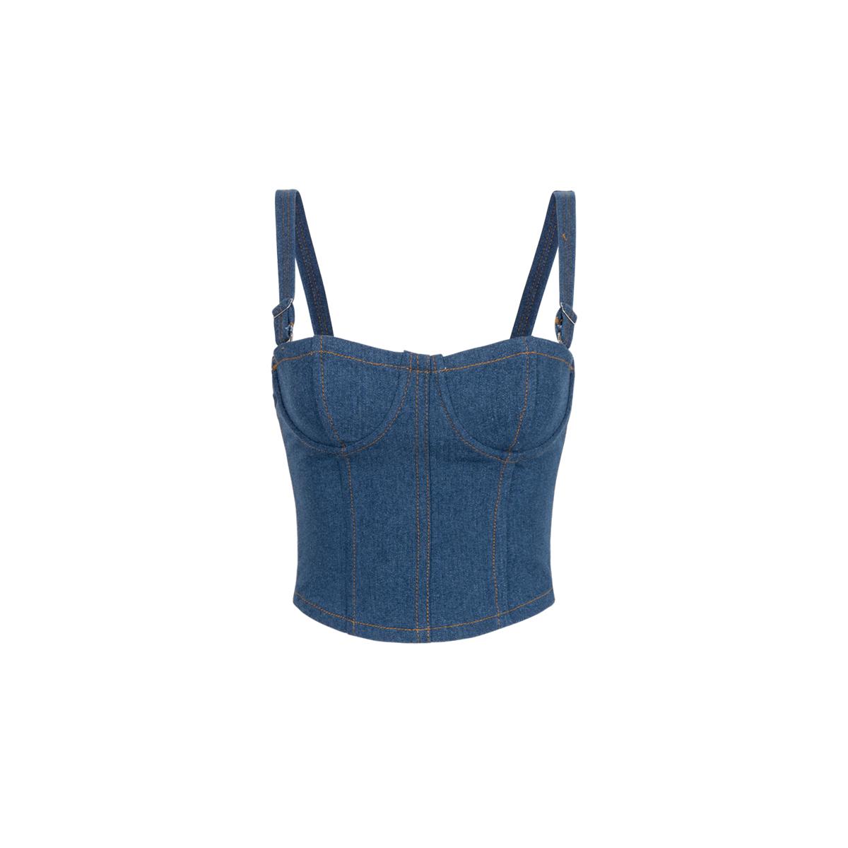 Tatichu - corset jean 2 dây - rin denim corset new version