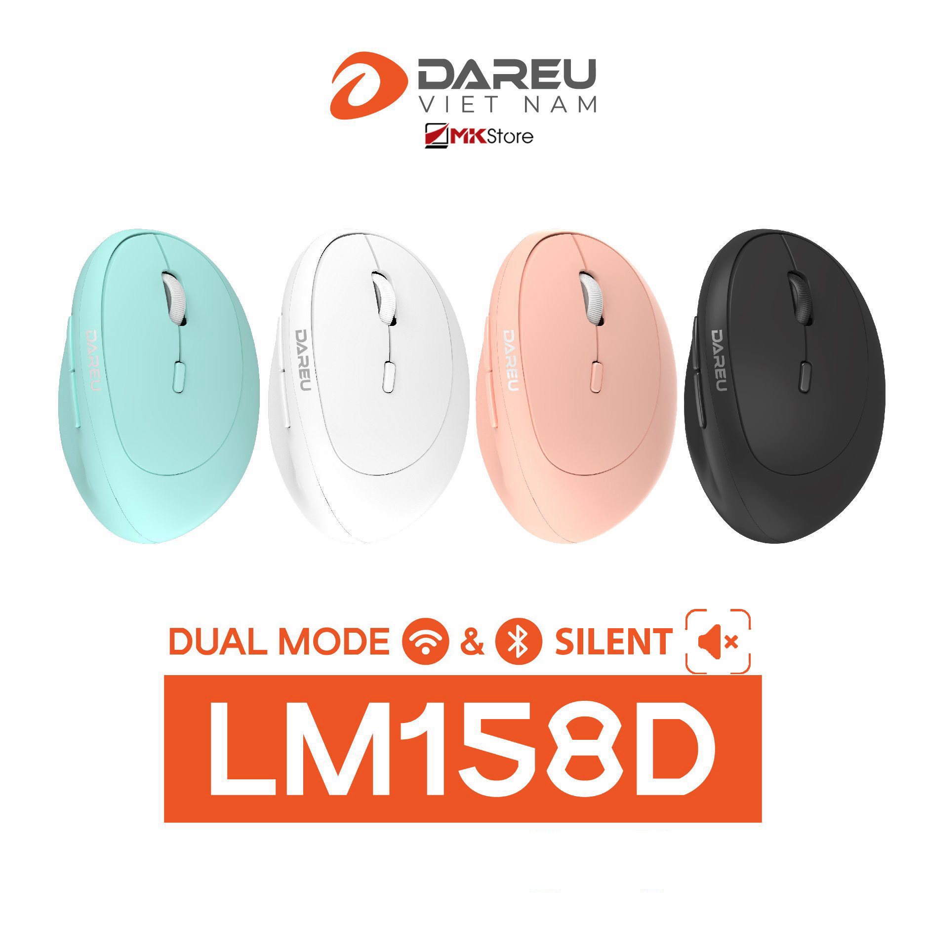 Chuột máy tính không dây dareu lm158d silent | công thái học mkstore