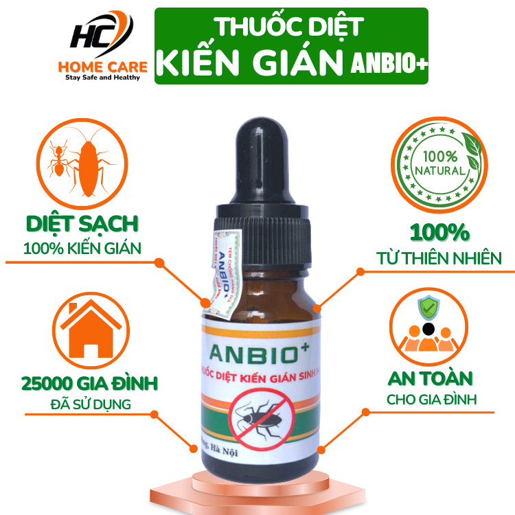 [THẾ HỆ MỚI] Thuốc Diệt Kiến Gián Sinh Học ANBIO+ Diệt Tận Gốc Kiến Đen, Kiến Lửa, Kiến Hôi, Kiến Ba Khoang, Gián Đức - Home Care