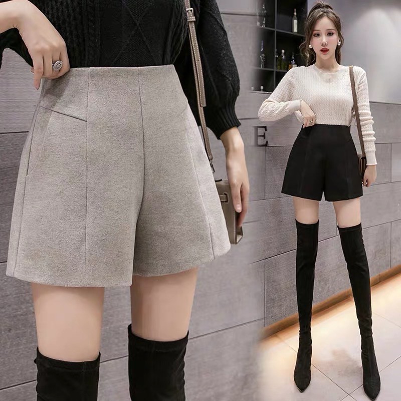 Quần shorts dạ thu đông, quần dạ đẹp.