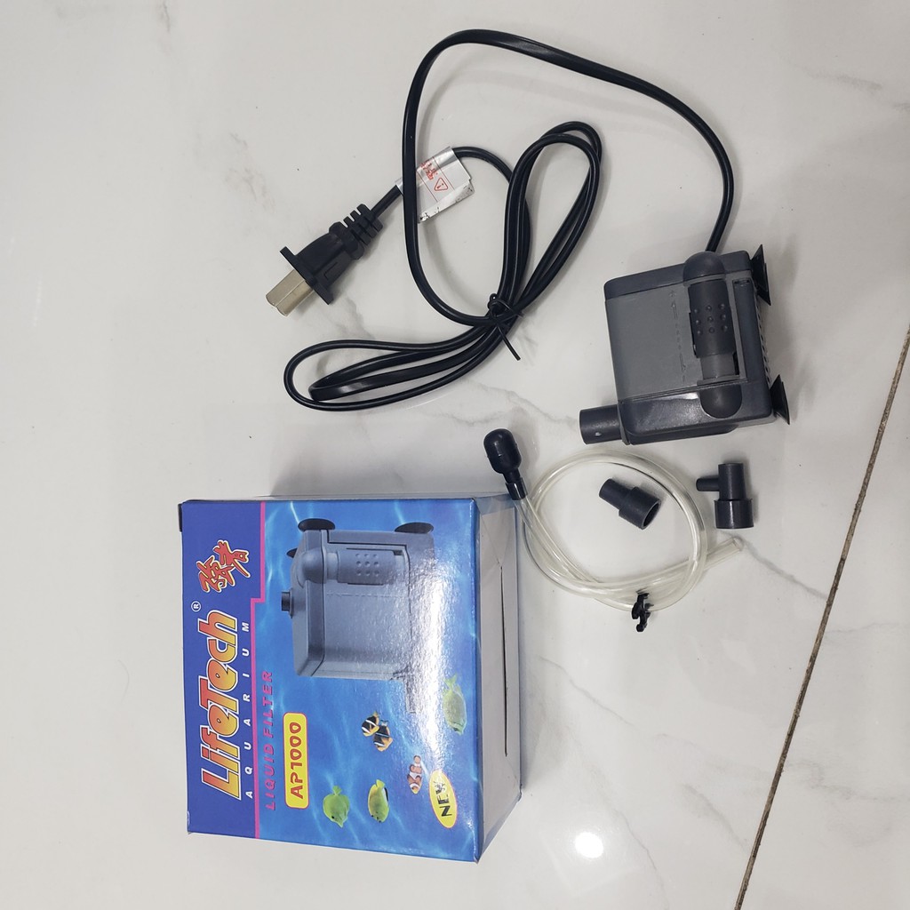 Máy bơm mini lifetech ap 1000 bơm lọc hồ cá – đẩy nước hòn non bộ mini