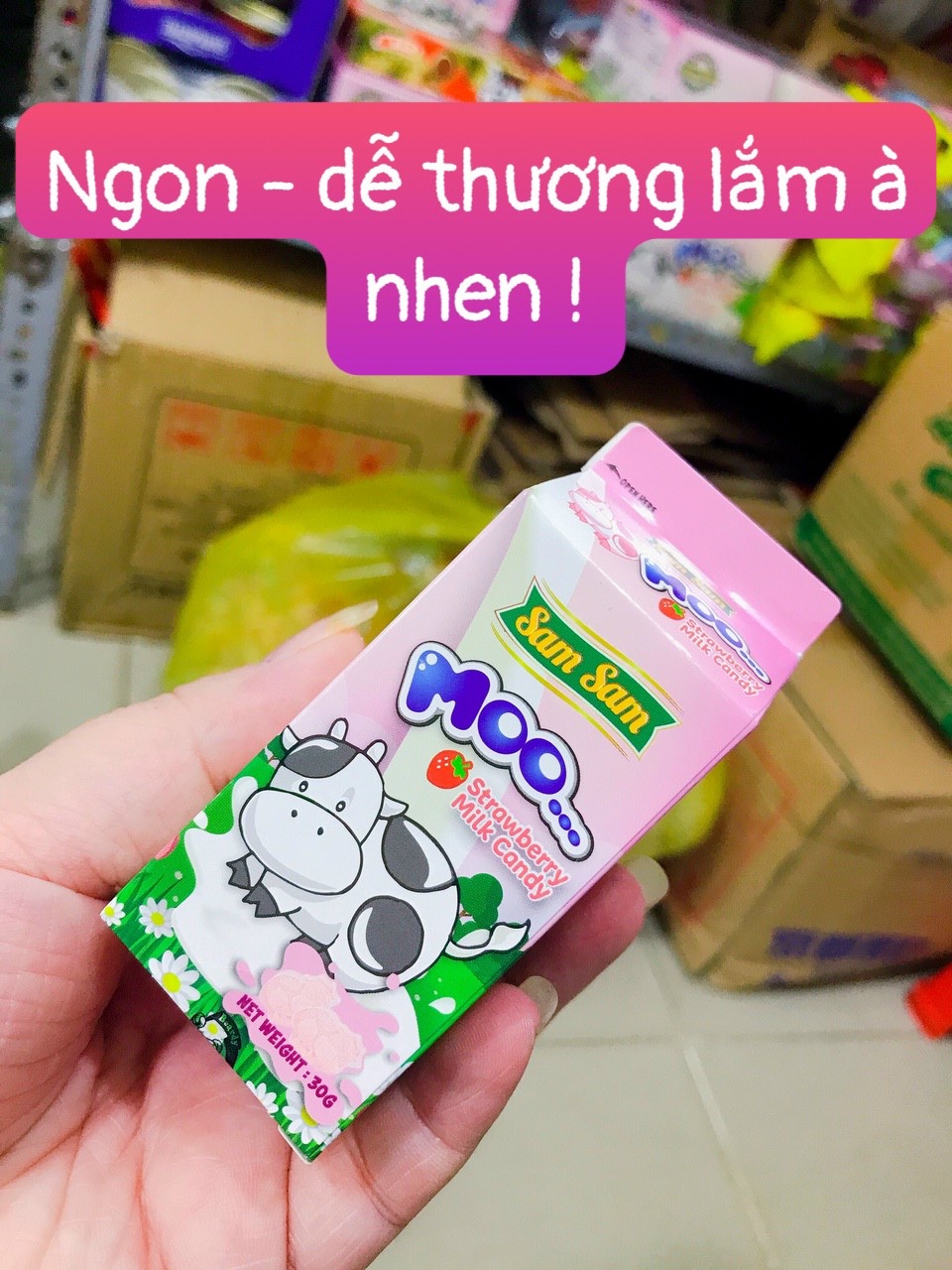 Kẹo sữa bò viên nén cô đặc Moo Sam Sam Malaysia 30g