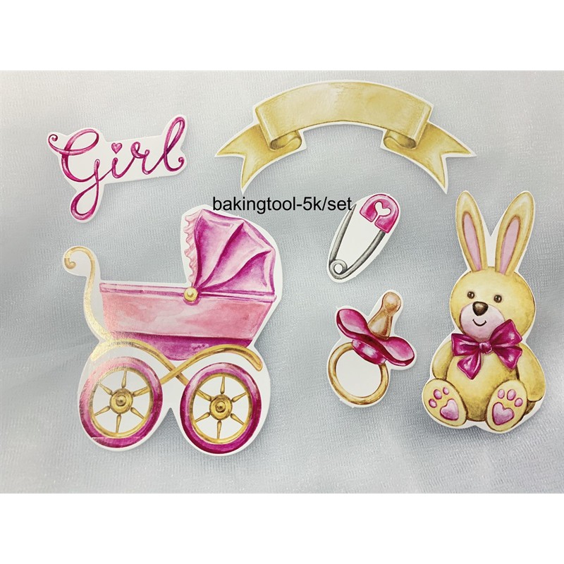 Set que giấy cắm Girl Thỏ hồng