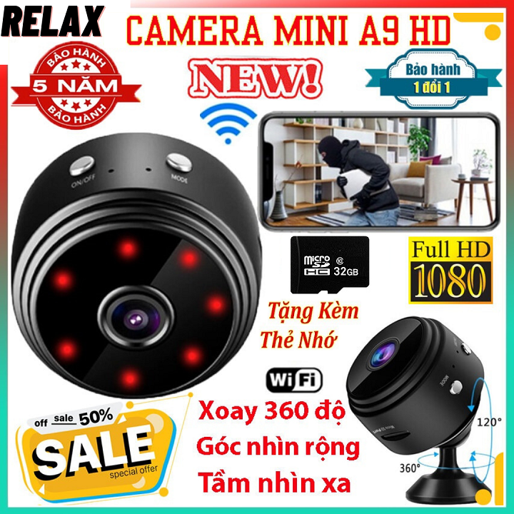 Camera wifi không dây A9 Plus - FullHD 1080P đa năng, Camera giám sát qua điện thoại thông minh, camera 360, camera trong nhà, gia đình IP Chống Trộm