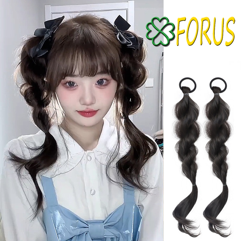 Tóc giả tết thắt bím j102 ❤️freeship❤️ tóc tết thắt bính, tóc giả thắt bím sỉ 22k