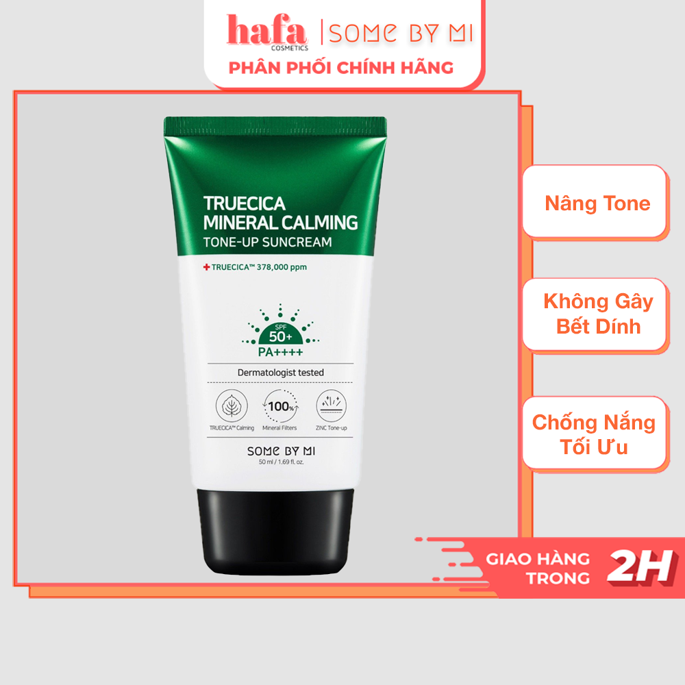 Kem Chống Nắng Dành Cho Da Dầu Mụn, Nhạy Cảm Some By Mi Truecica Mineral 100 Calming Suncream SPF50+/PA+++ 50ml _ Some By Mi Chính Hãng