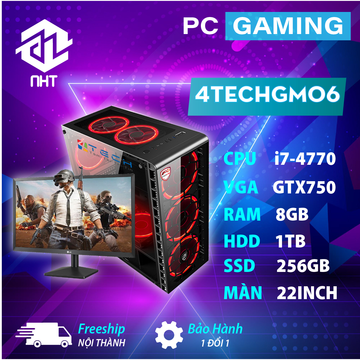 [Trả góp 0%]PC Case Gear Game khủng Máy Tính 4TechGM06 2019 chiến mọi Game đòi cấu hình cao không bị chậm như Pubg GTA5 đá bóng Snake truy kích đột kích đánh bài và các dòng Game hay Top thế giới