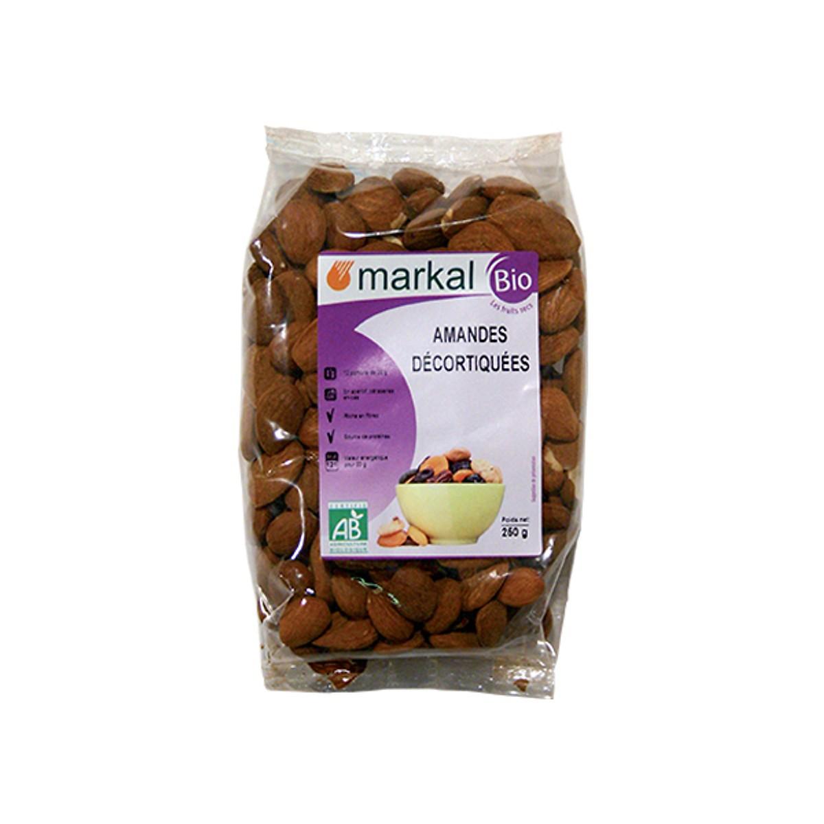 Hạt hạnh nhân tách vỏ hữu cơ markal - pháp 250gr - thương hiệu châu âu - đạt chuẩn ab & eu - giàu canxi glucides xơ nhiều vitamin b9