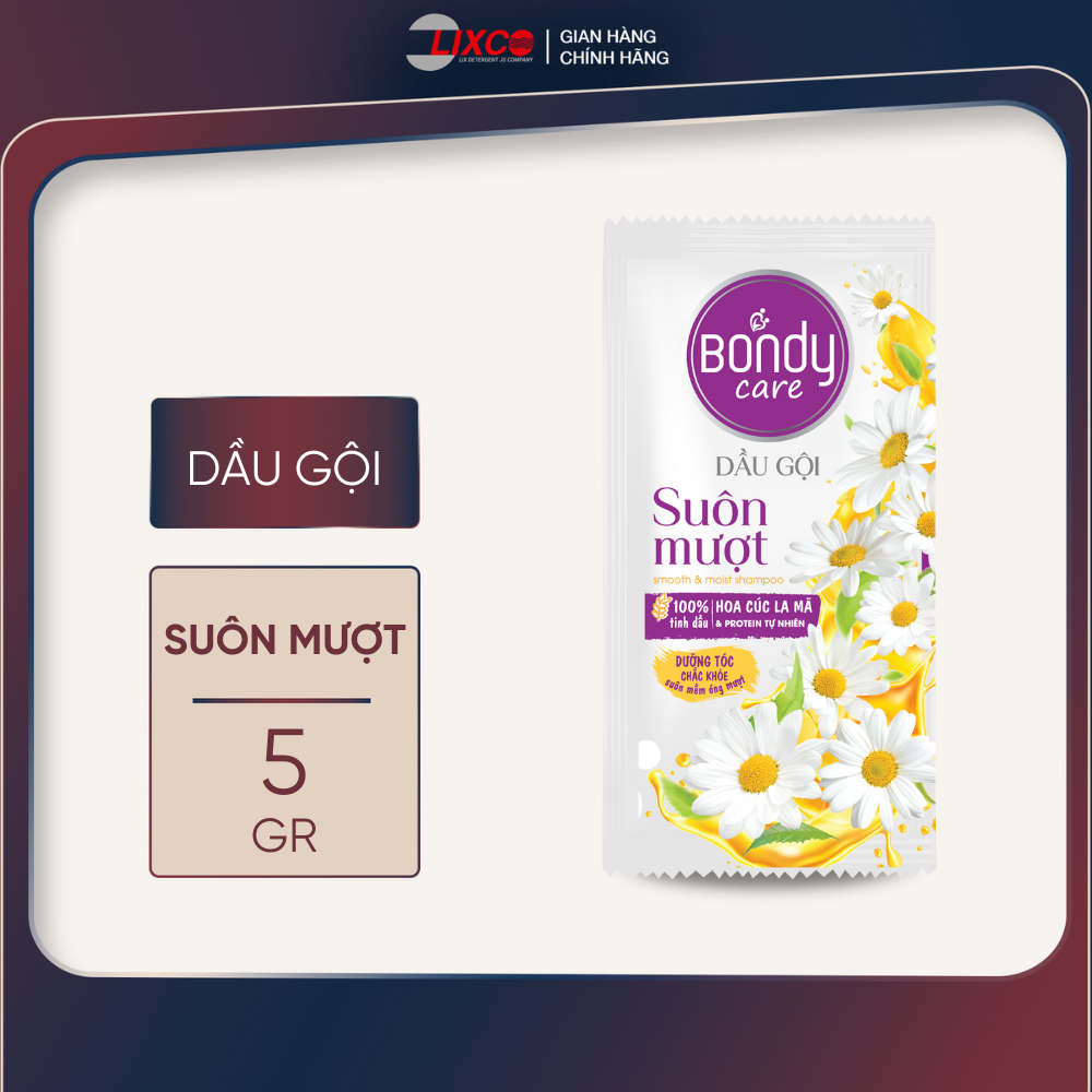 Dây 14 gói dầu gội đầu suôn mượt BONDY Care, nuôi dưỡng và bảo vệ tóc từ sâu bên trong 5g Z1117 Lixco Việt Nam