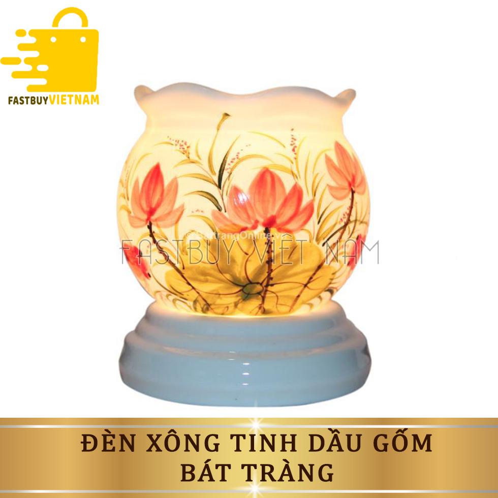 Đèn xông tinh dầu gốm bát tràng thiết kế sang trọng màu giúp tạo hương thơm nhẹ nhàng dễ chịu