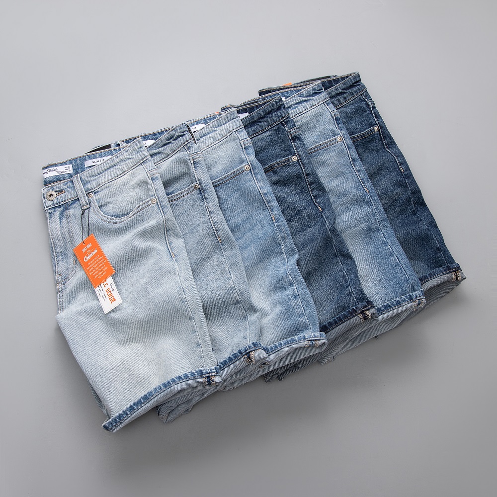 Quần shorts jeans trơn just men 220105