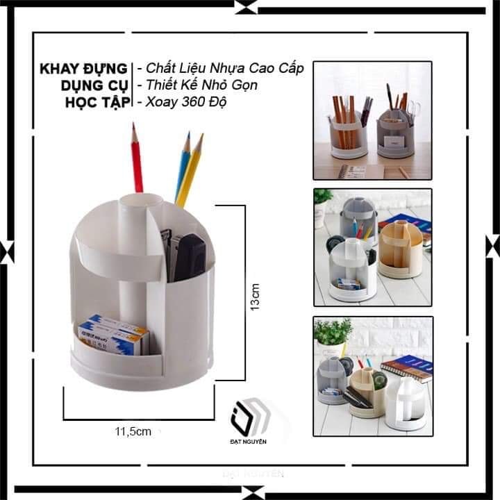 HỘP ĐỰNG BÚT, KHAY CẮM BÚT XOAY 360 ĐỘ 7 NGĂN TIỆN DỤNG- giadungnhaxinh
