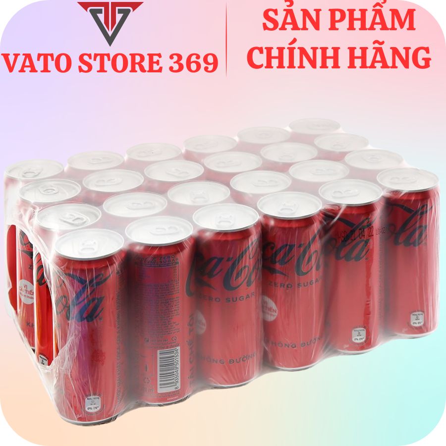 Nước ngọt có ga COCACOLA ZERO không đường lon 320ml