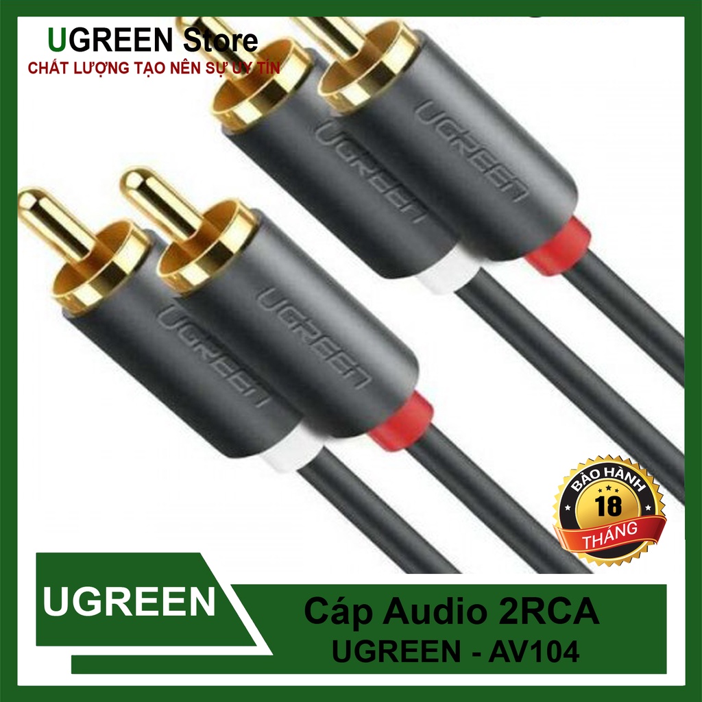Dây âm thanh 2 đầu hoa sen 2rca ugreen av104 cao cấp
