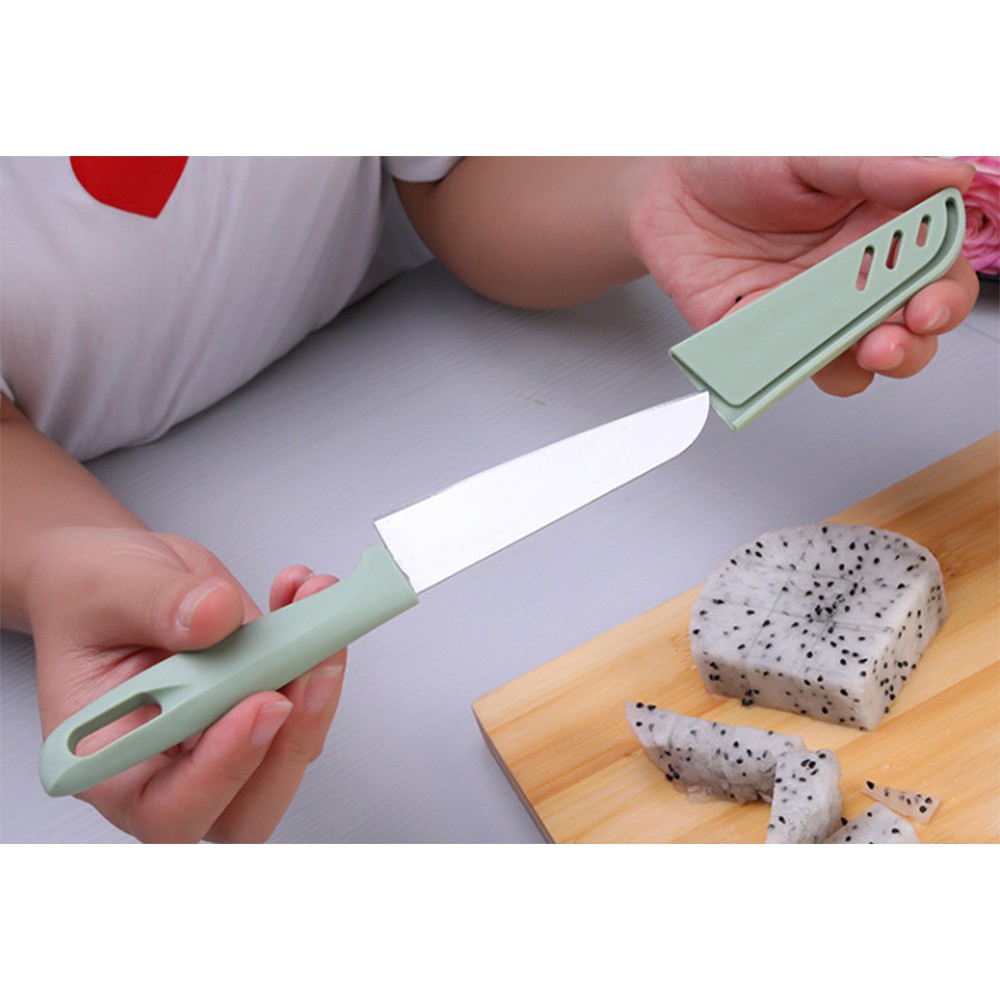 Dao Gọt Vỏ Trái Cây - Dao Cắt Hoa Quả Thép Du Lịch Có BAO LƯỠI J6