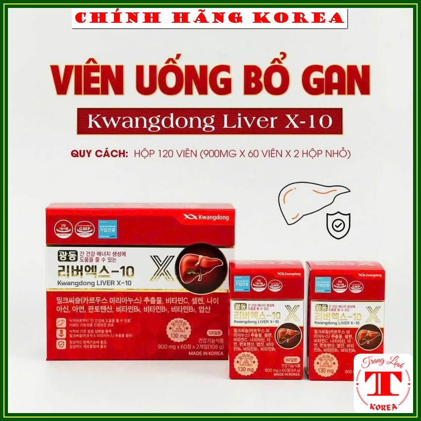 Kwangdong Korean Liver Tonic Tablets, Box of 120 Tablets - Detoxifies the Liver, Purifies the Body, Prevents Cancer - Tranglinh