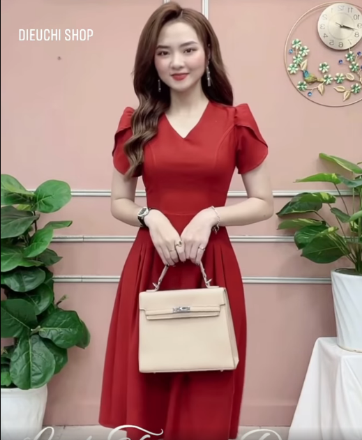 Váy thiết kế, đầm thiết kế chất liệu mango đi làm đi chơi dự tiệc sang chảnh v24