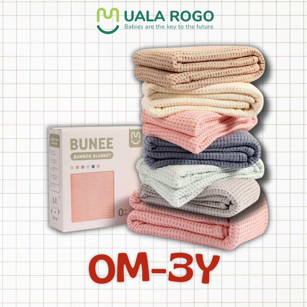 Chăn lưới Uala rogo sợi tre Bamboo chống ngạt mềm nhẹ 100x120cm khử khuẩn thoáng khí 4449