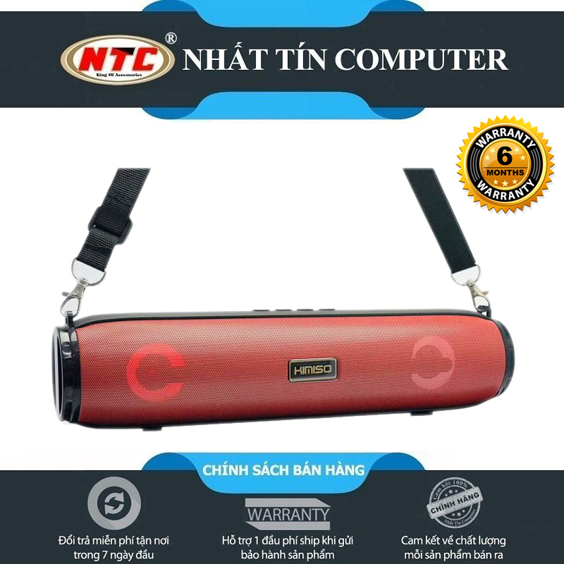 Loa bluetooth stereo KIMISO KM-203 TWS kết nối cùng lúc 2 loa - có đèn led và dây đeo (Màu Random) - Nhất Tín Computer