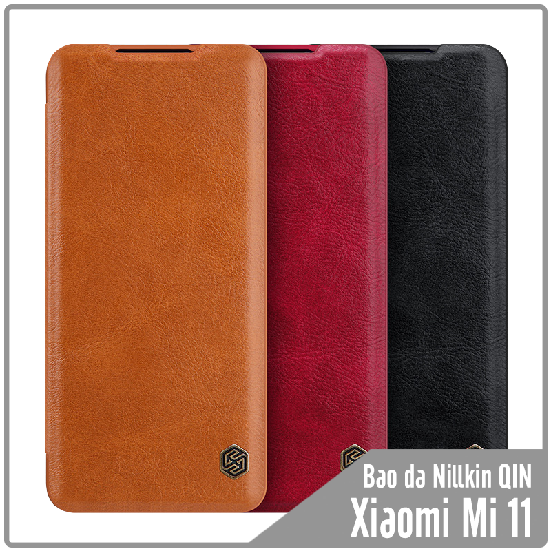 Bao da Xiaomi Mi 11 Nillkin Qin-Hàng Nhập Khẩu