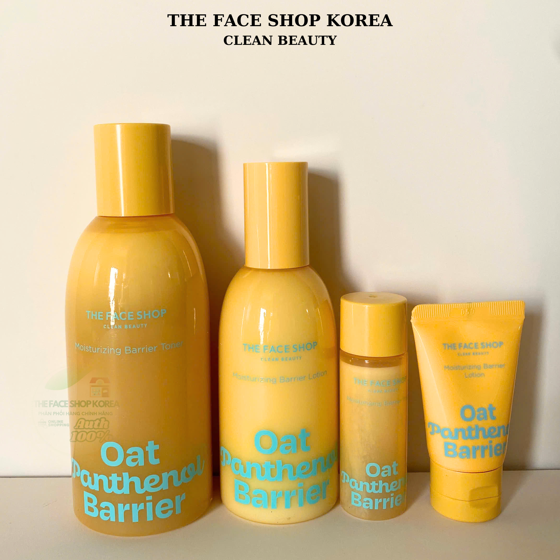Set Sữa dưỡng + Toner cấp ẩm sâu làm dịu kích ứng THE FACE SHOP Oat Panthenol Barrier Moisturizing Barrier