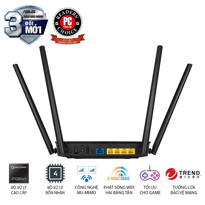 Router wifi asus rt-ac1500uhp ac1500 mu-mimo, parental control