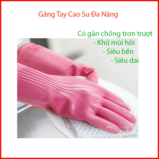 Găng Tay Cao Su Cầu Vồng Hàn Quốc Đa Năng - Găng tay rửa bát, găng tay vệ sinh, găng tay làm vườn