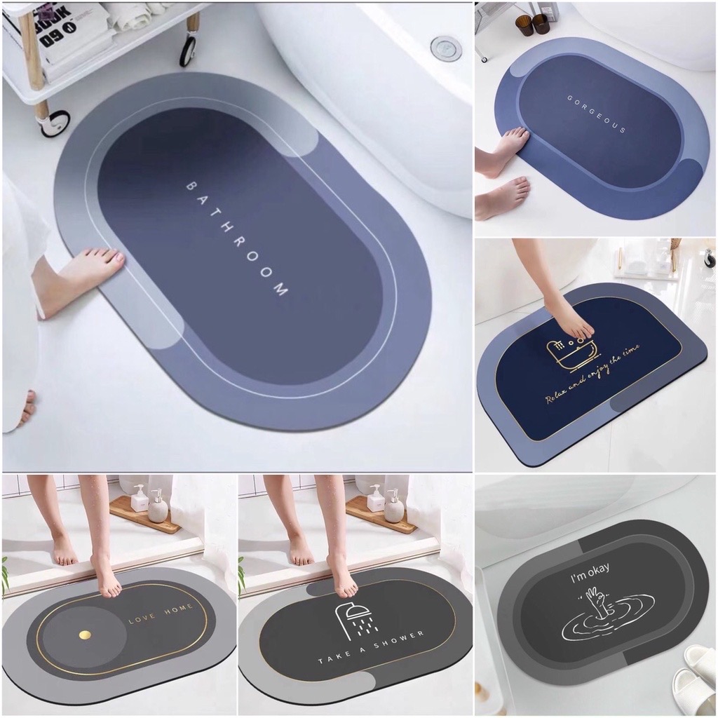 Thảm lau chân siêu thấm hút chống trượt, thảm chùi chân silicon hút nước, thảm dậm chân nhà bếp, thảm lót cửa nhà tắm