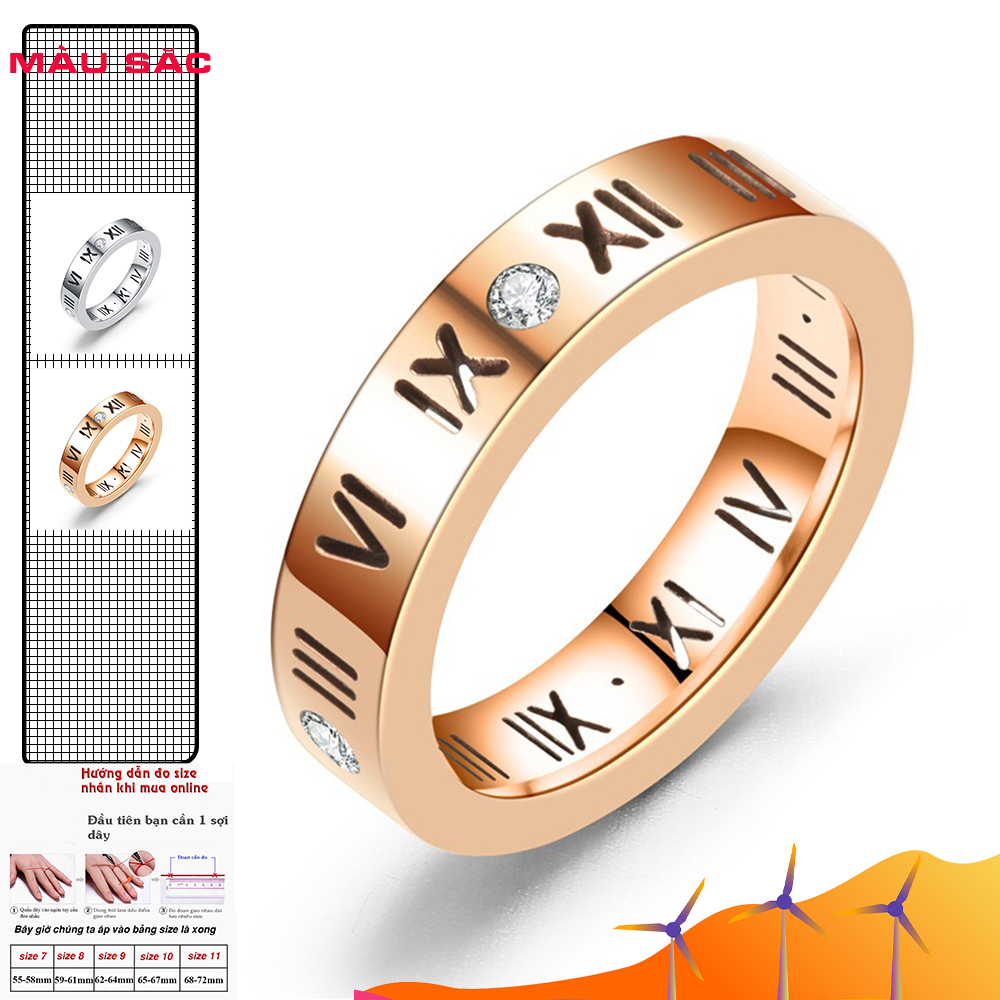 NHẪN NAM TITAN LA MÃ ĐÍNH ĐÁ QUANH VÒNG NHẪN MẪU MỚI TREND 2022 NHẪN CẶP ĐÔI RẤT ĐẸP