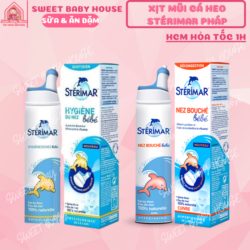 Xịt mũi cá heo cam, vàng Stérimar Pháp chai 100ml cho bé. Date 1/2026