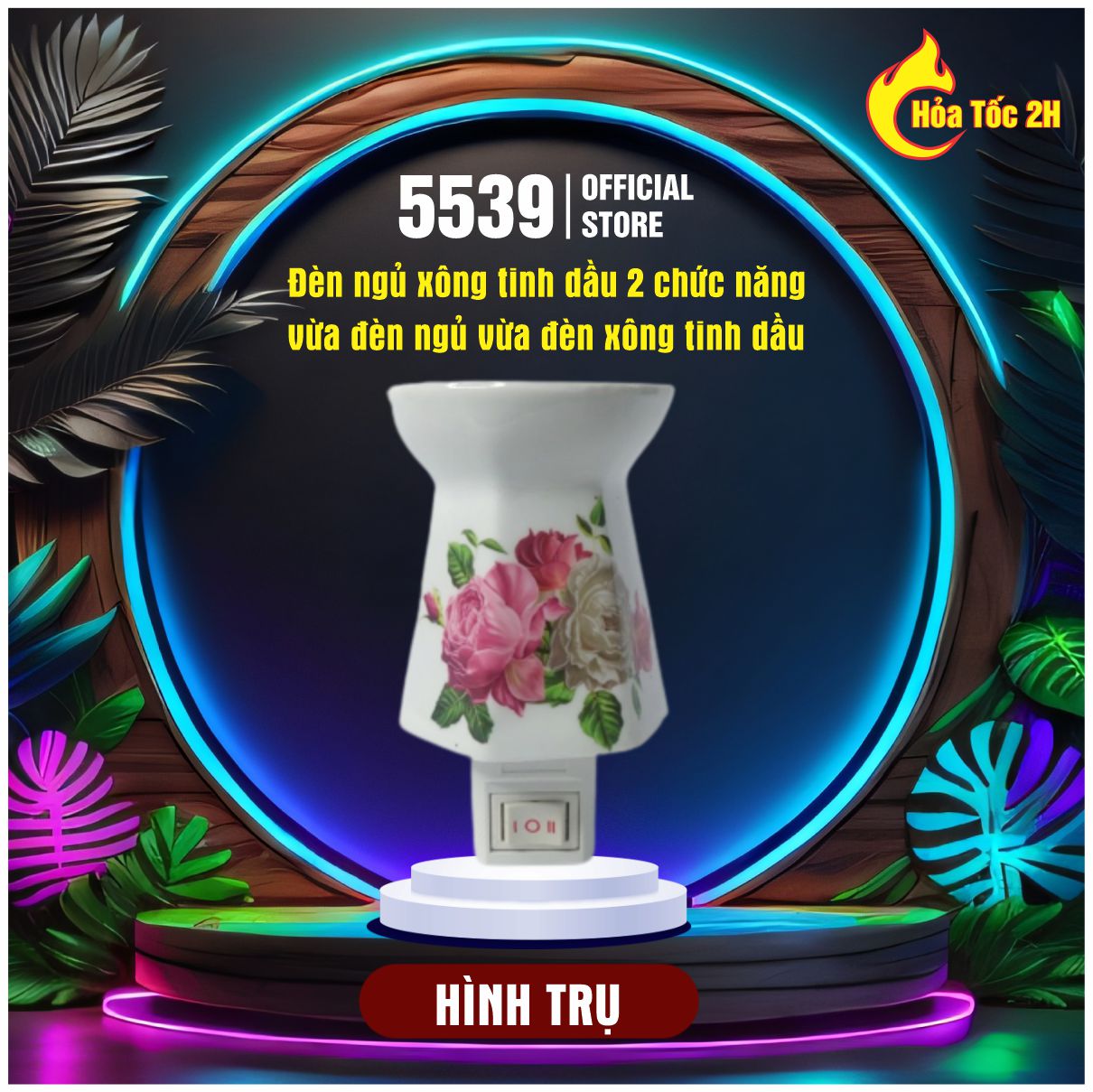 Đèn ngủ xông tinh dầu cắm tường hình hoa chất liệu gốm sứ siêu bền dể dàng sử dụng và thay thế an toàn tiện lợi hot trend - Shop 5539