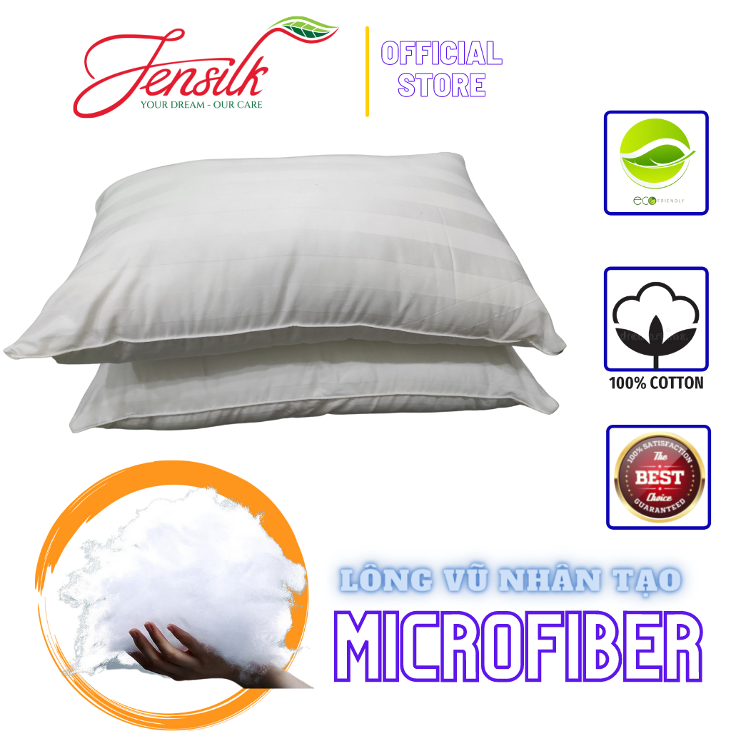 Ruột gối nằm Khách Sạn lông vũ 50x70cm, siêu mềm, chuẩn khách sạn 5 sao, giá dùng thử hấp dẫn