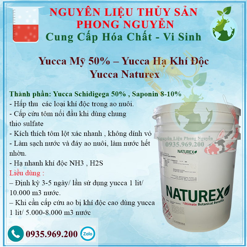 Yucca Naturex - Yucca Hạ khí độc - Yucca Mỹ 50% hàng nguyên liệu chiết lẻ chai 1 lít # Yucca Mỹ