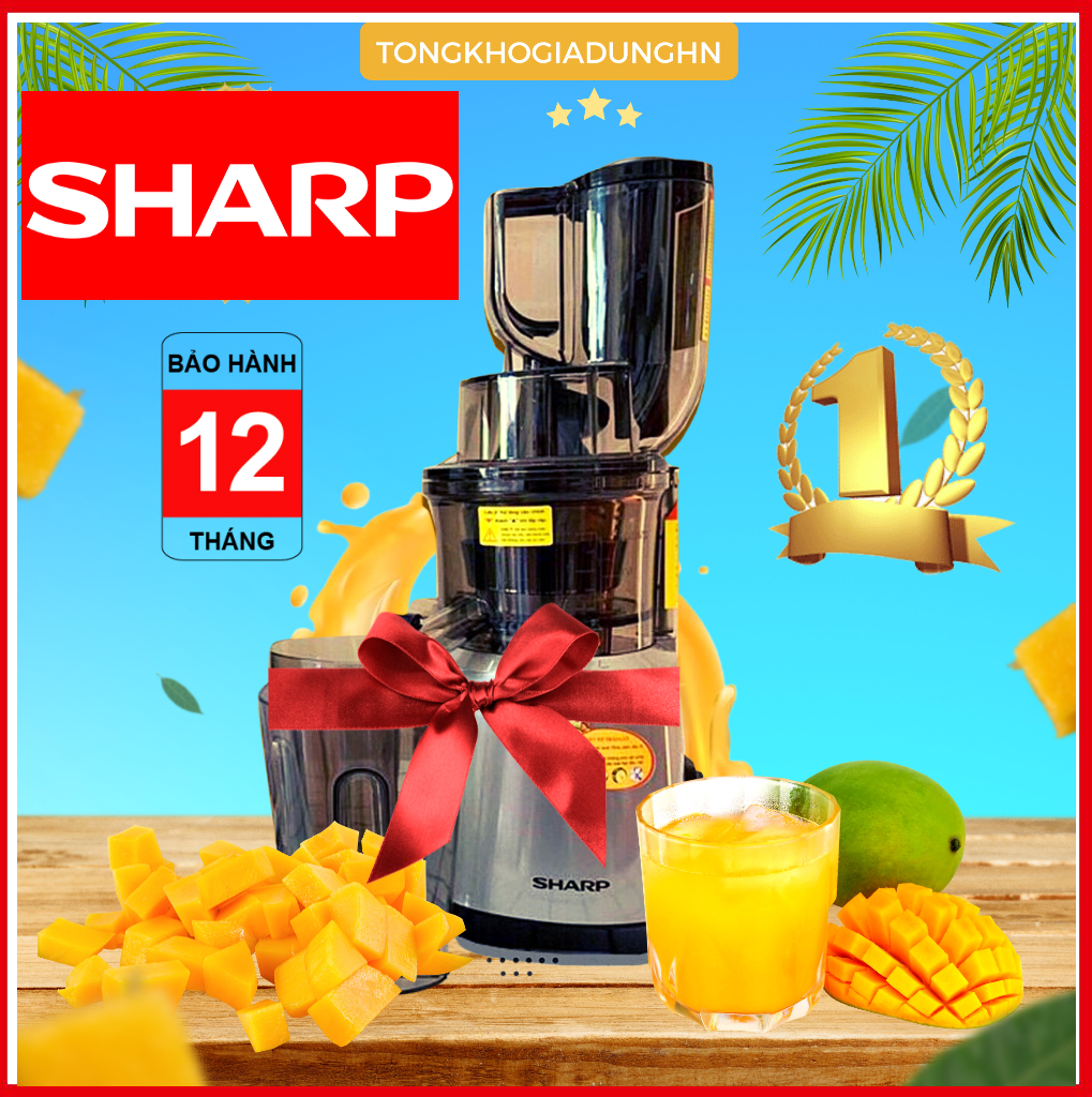 Máy ép chậm trái cây Hoa Quả Sharp Xuất xứ Thái Lan Công Suất mạnh 260W Công nghệ ép lạnh giữ nguyên dưỡng chất Vitamin