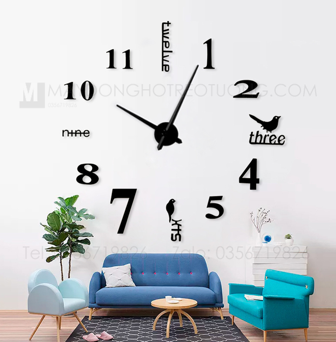 máy đồng hồ treo tường cỡ đại, kim to dài - MAYTO