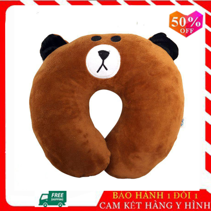 [SALE SẬP SÀN - SỐ LƯỢNG CÓ HẠN] Gối đỡ cổ chữ U, kê cổ chữ U hình gấu Brown, chuột xám Totoro dễ thương, gối choàng cổ, gối tựa cổ đi máy bay dùng như gối ngủ văn phòng, gối ngủ du lịch