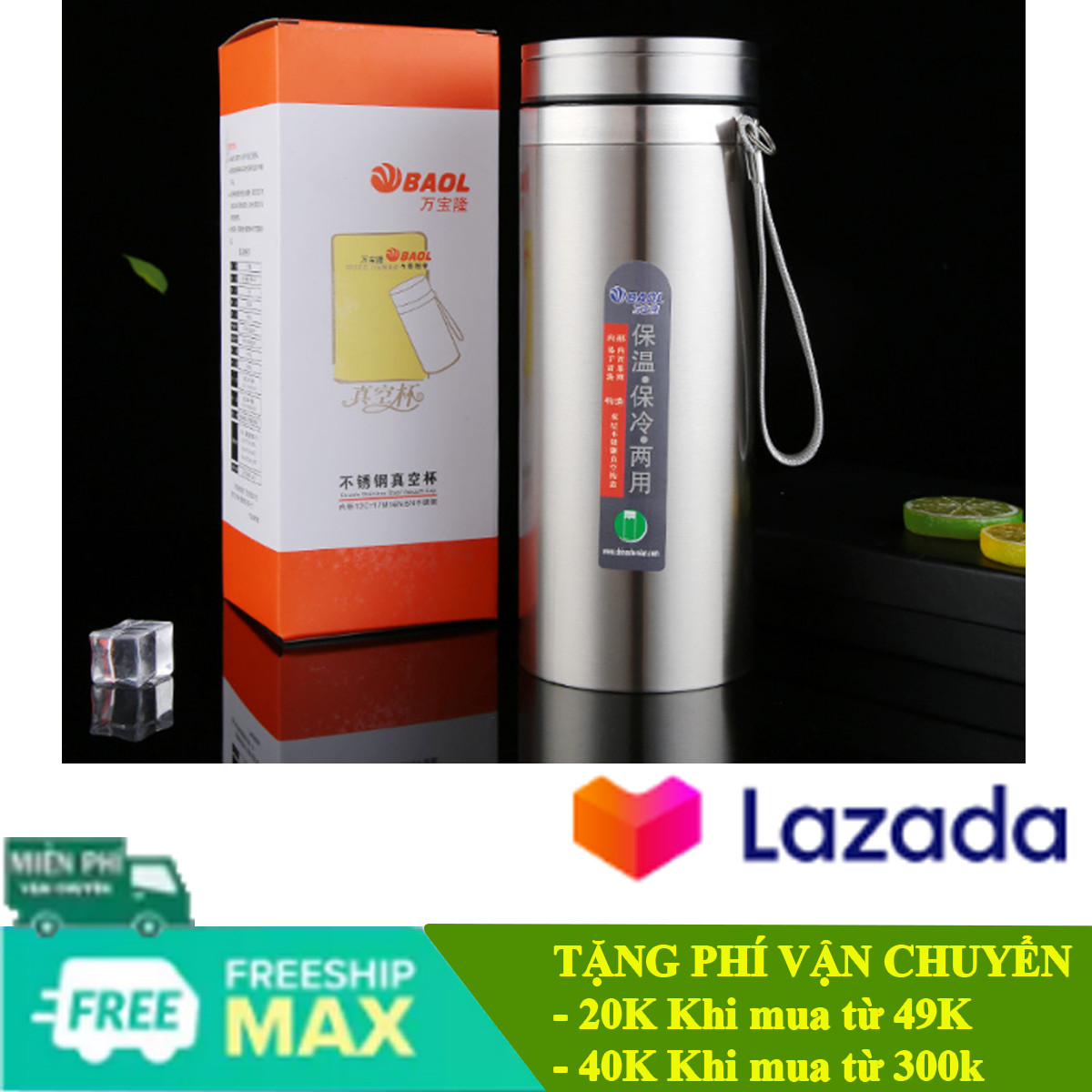 Bình giũ nhiệt - bình giữ nhiệt inox baol 1200ml giữ lạnh trên 12h- rẻ vô đối