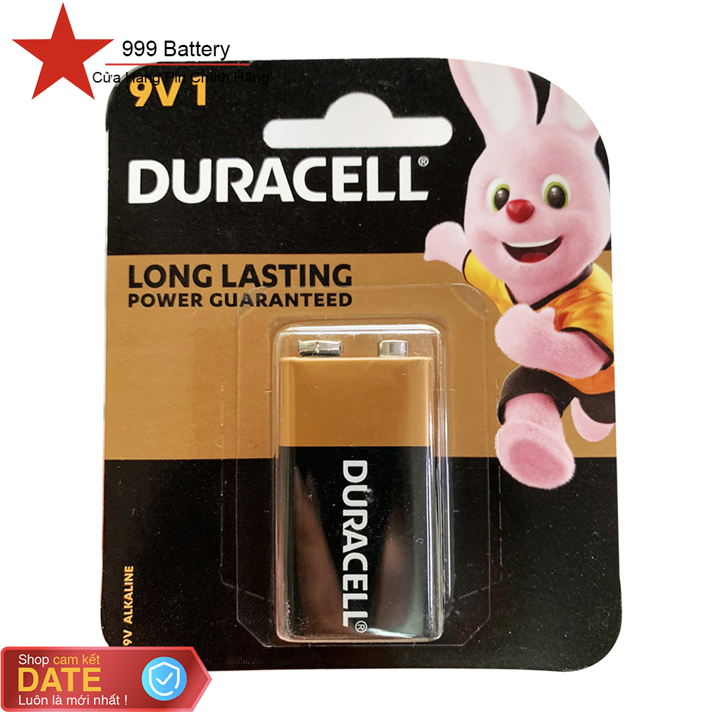  1 vỉ pin 9V vuông Duracell MN1604 Alkaline chính hãng  1 vỉ 1 viên  