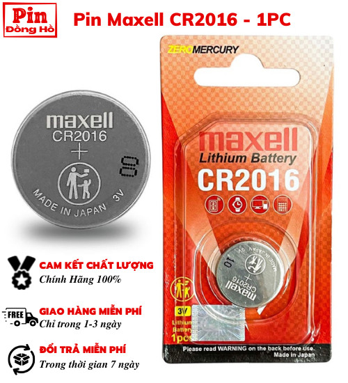 Pin 2016 Maxell CR2016 1PC 1 vỉ 1 viên - pin cr dùng cho cmos remote smartkey cửa cuốn xe máy oto, đồ chơi, thiết bị điện tử, đồng hồ, bảng mạch điện tử, ....