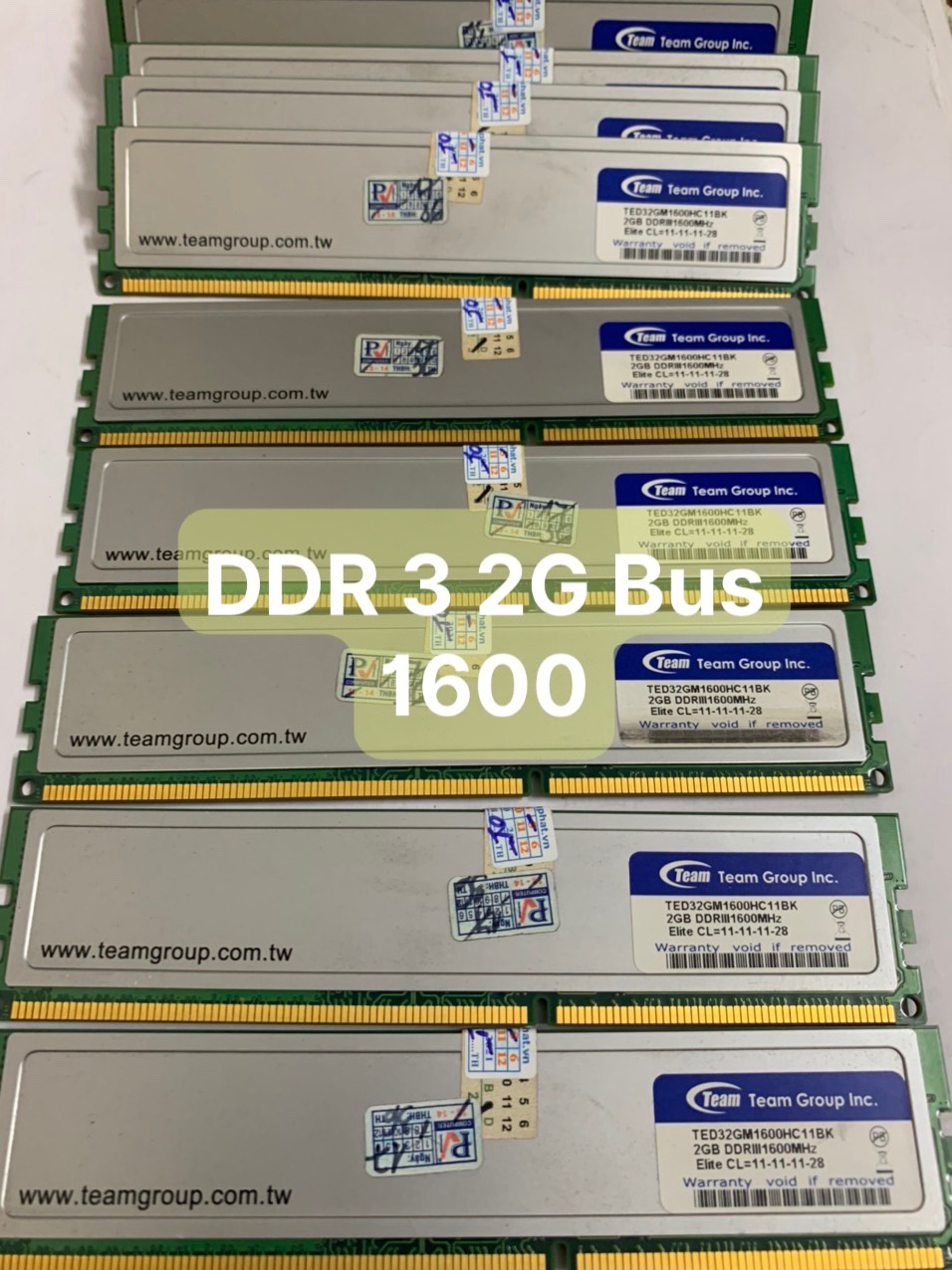 Ddr3 ram 2g - bus 1333/1600 ram team , gskill tản nhiệt - vi tính bắc hải