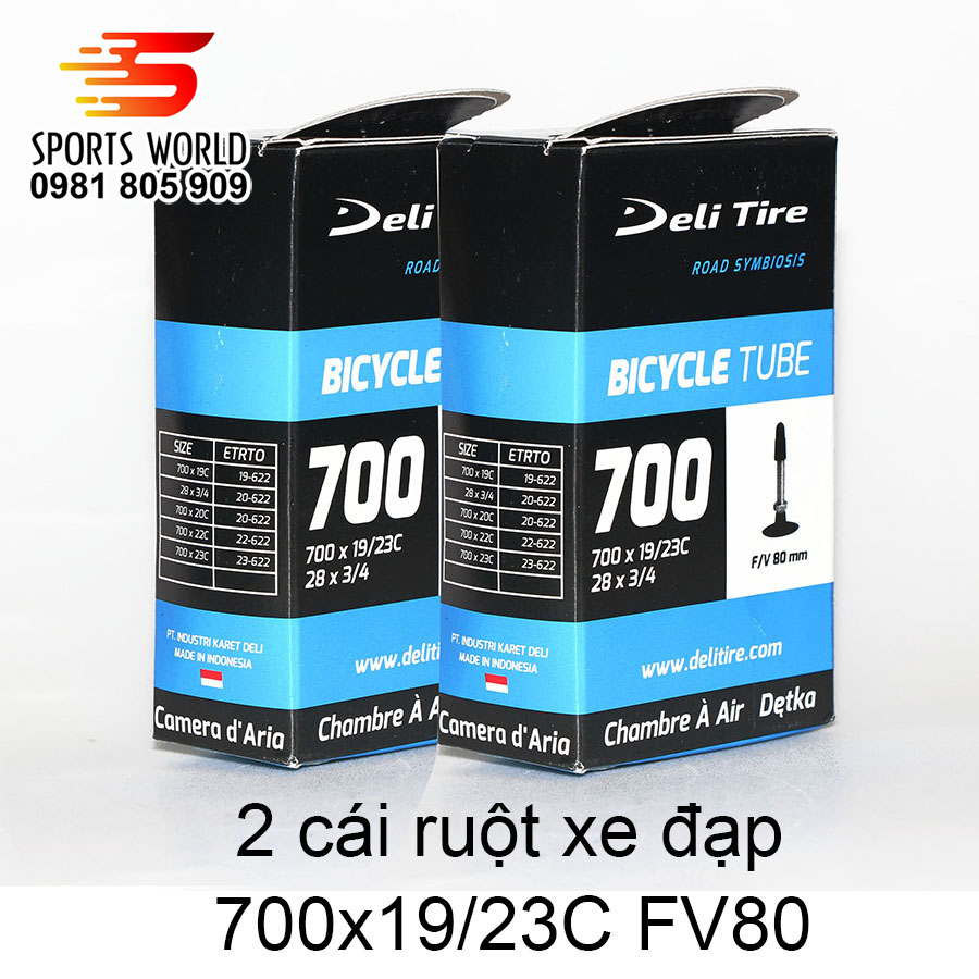 Ruột xe đạp 700x19/23 van xe đạp dài 80mm DELI-TIRE